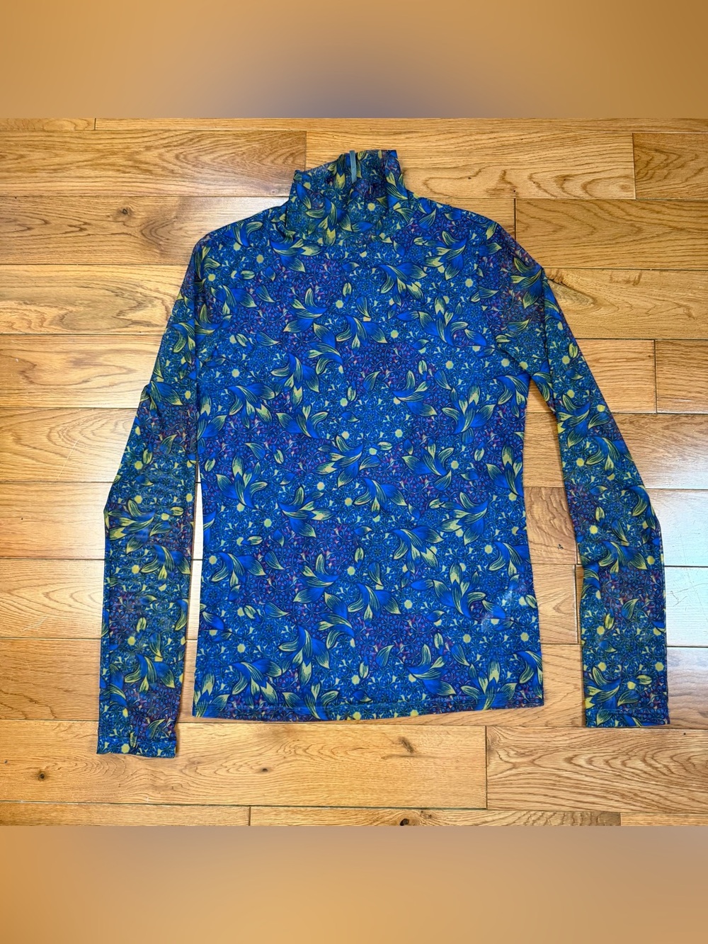Anthropologie Gauzy Lined Mockneck Mesh Long Sleeve Top Y2K Style NWOT - Picture 4 of 8
